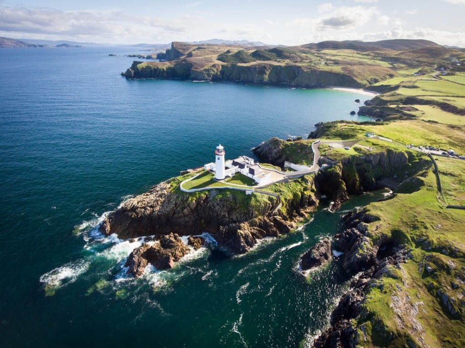 Teach Solais Fhánada / Fanad Head Lighthouse on the eastern shore of Fanad Peninsula (Fánaid),  with stunning views of Lough Swilly, County Donegal, Ireland