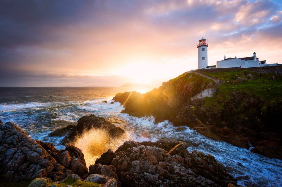 Teach Solais Fhánada / Fanad Head Lighthouse on the eastern shore of Fanad Peninsula (Fánaid),  with stunning views of Lough Swilly, County Donegal, Ireland